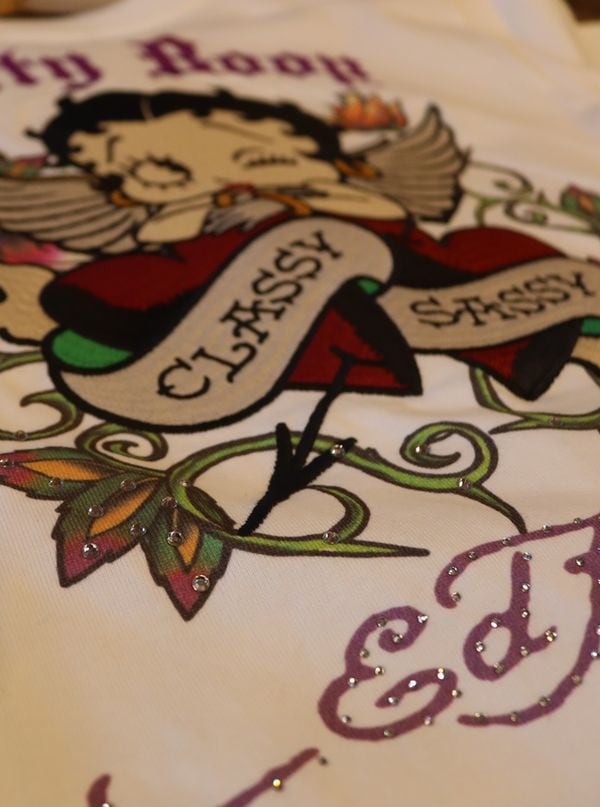 BETTY BOOP��ED HARDY��BED-2601 ŷ��Tee���٥ƥ��ߥ��ɥϡ��ǥ������ɽ����֥��ȡ��饤�󥹥ȡ���T����ġ����եۥ磻��