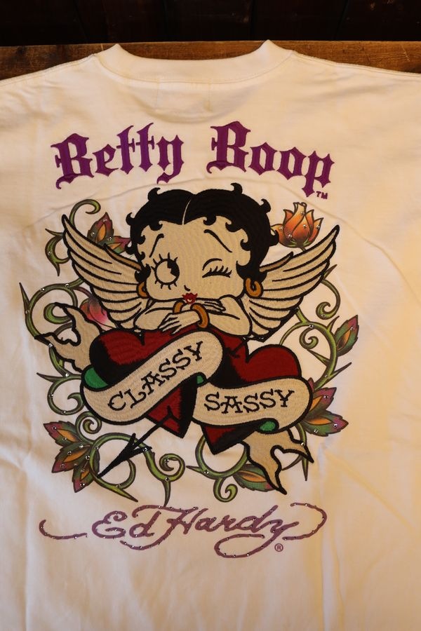 BETTY BOOP��ED HARDY��BED-2601 ŷ��Tee���٥ƥ��ߥ��ɥϡ��ǥ������ɽ����֥��ȡ��饤�󥹥ȡ���T����ġ����եۥ磻��