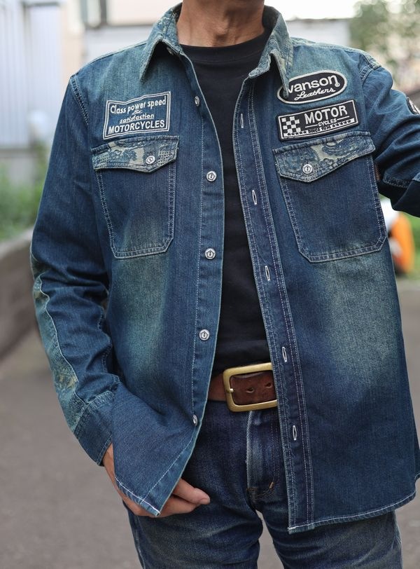 VANSON(Х󥽥)NVSL-2401ǥ˥󥰥꡼֥ 󥹥ɽǥ˥ॷġINDIGOONE WASH