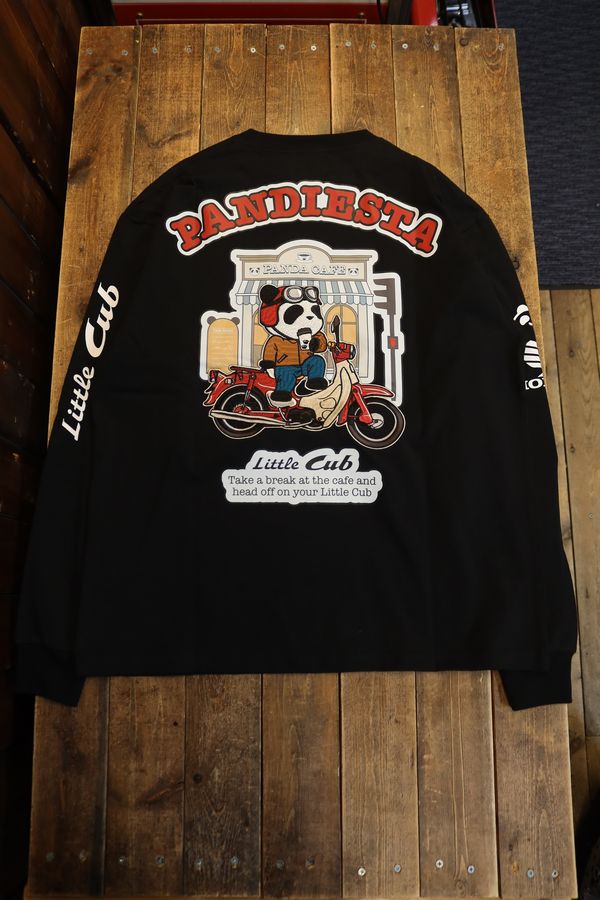 PANDIESTA JAPAN���ѥ�ǥ���������595500 HONDA��PANDIESTA Little Cub ���ե��֥쥤�� �����ѡ����֡��ѥ���ɽ�������Tee �֥�å�