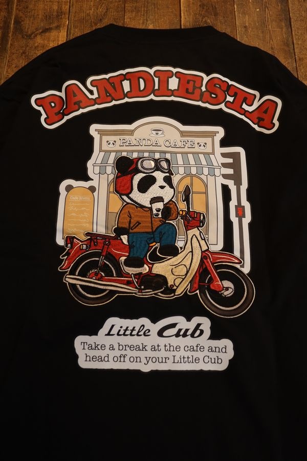 PANDIESTA JAPAN���ѥ�ǥ���������595500 HONDA��PANDIESTA Little Cub ���ե��֥쥤�� �����ѡ����֡��ѥ���ɽ�������Tee �֥�å�