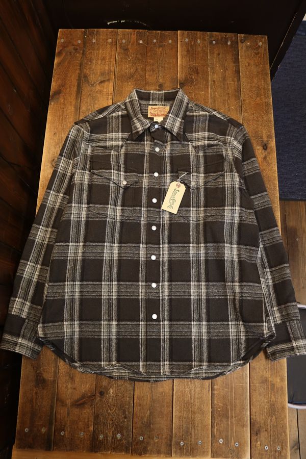 SUGAR CANE ���奬������Lot No. SC29787 / BRUSHED HERRINGBONE CHECK WESTERN SHIRT��D.GREEN