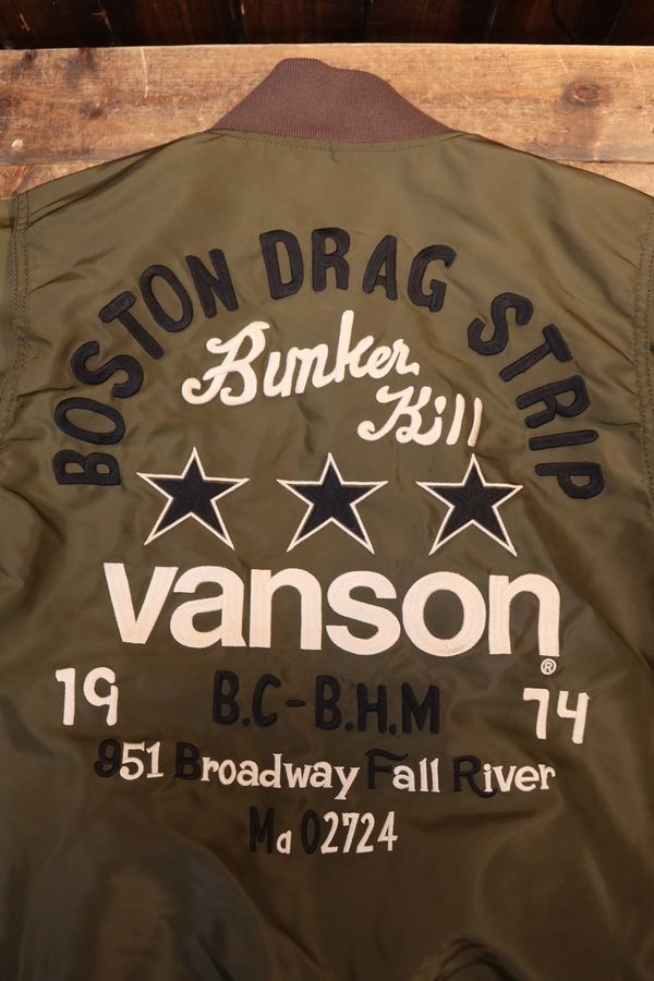 VANSON�Х󥽥�NVJK-2601 MA-1 �ʥ����� �ե饤�� ���㥱�åȡ��ȥ�ץ륹�������ɴ���V���꡼��