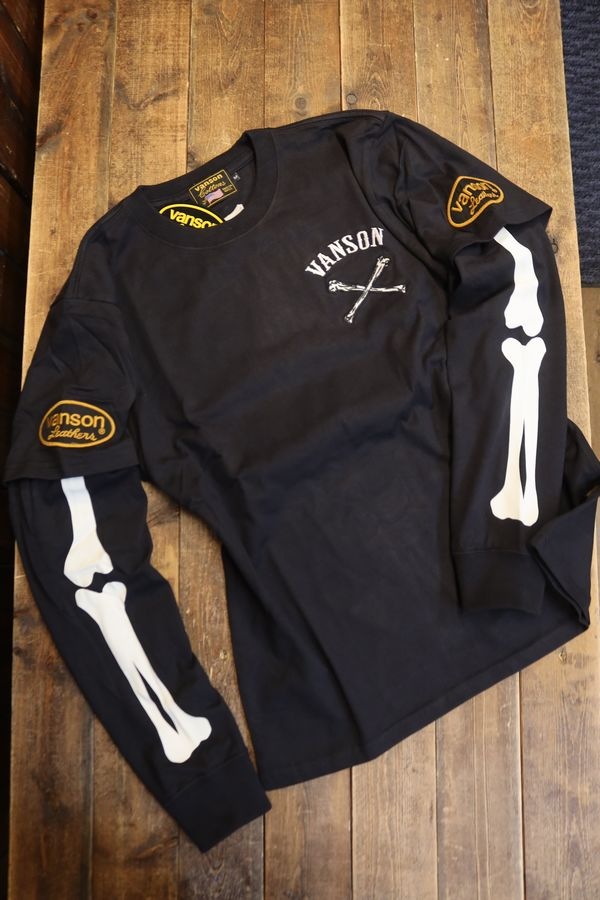 VANSON バンソン メンズ 長袖Ｔシャツ ロンT チェーン刺繍 VANSON バンソン トムとジェリー コラボ ロング Tシャツ ロンT 長袖