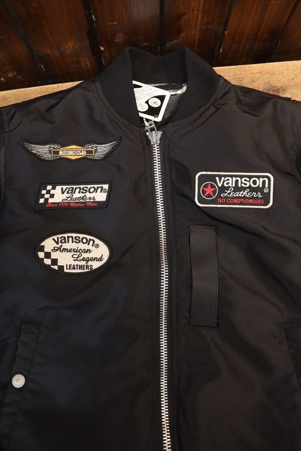 VANSON�Х󥽥�NVJK-2601 MA-1 �ʥ����� �ե饤�� ���㥱�åȡ��ȥ�ץ륹�������ɴ����֥�å�