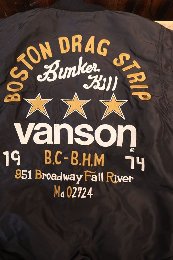VANSON�Х󥽥�NVJK-2601 MA-1 �ʥ����� �ե饤�� ���㥱�åȡ��ȥ�ץ륹�������ɴ����֥�å�