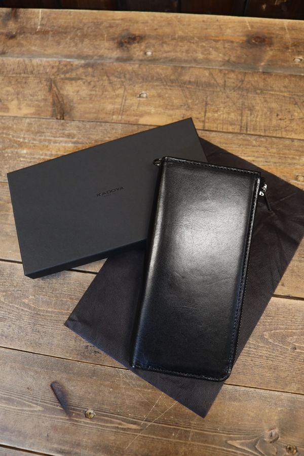 KADOYA �����ɥ䡡 LEATHER L ZIP WALLET���쥶��L���åץ�����åȡ�Ĺ���ۡ��֥�å�