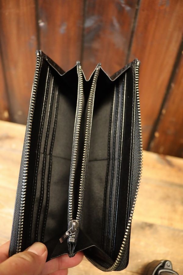 KADOYA �����ɥ䡡 LEATHER L ZIP WALLET���쥶��L���åץ�����åȡ�Ĺ���ۡ��֥�å�