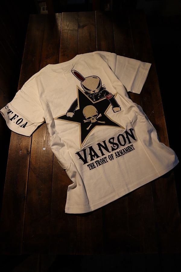 VANSON×CROWS×WORST 武装戦線 コラボ CRV-2204 天竺半袖Tee デス VANSON×CROWS×WORST 武装戦線 コラボ CRV-2204 天竺半袖Tee デス