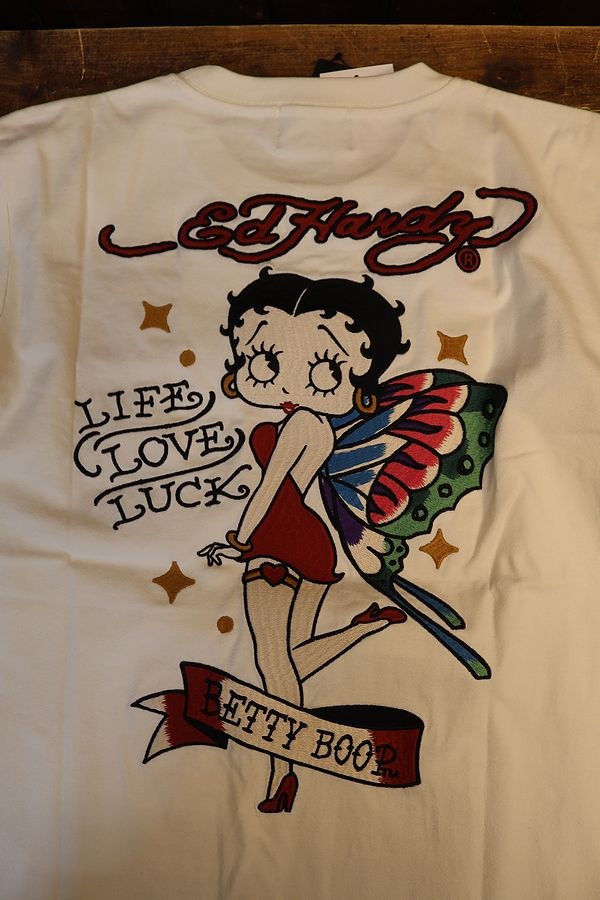 BETTY BOOP��ED HARDY��BED-2504 ŷ��Tee���٥ƥ��ߥ��ɥϡ��ǥ������ɽ�T����ġ����եۥ磻��