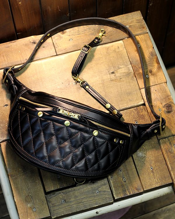 KADOYA×Historyコラボ HFG/SHOULDER BAGPTD へッドファクトリーショルダーバッグ・パテッド 真鍮・ゴールド