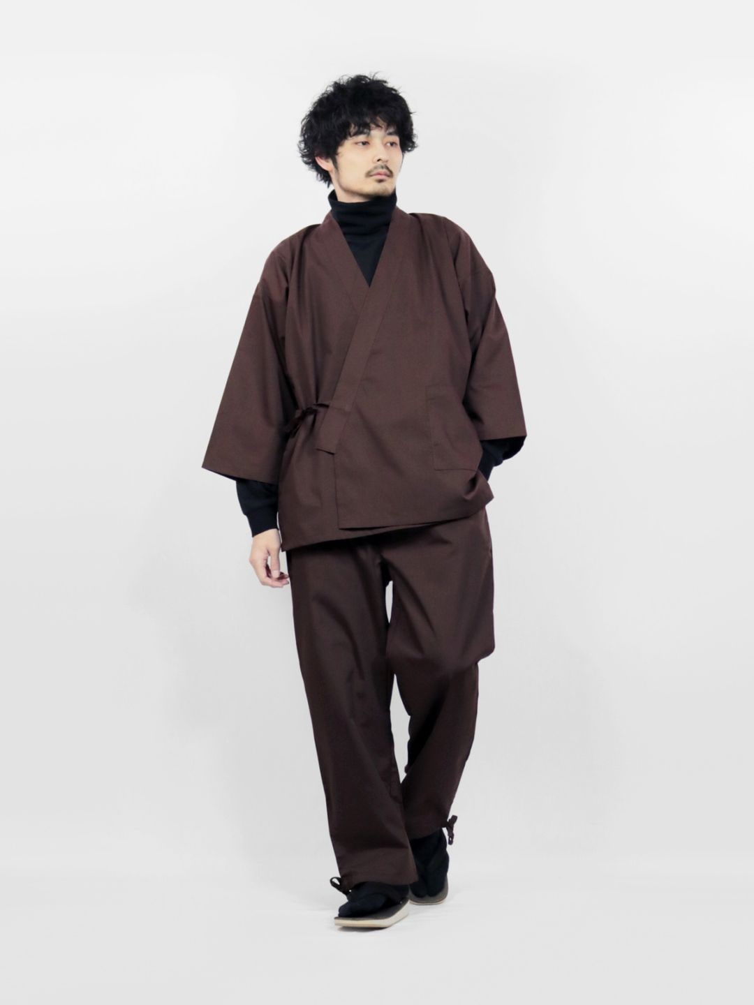 作務衣 ブラウン