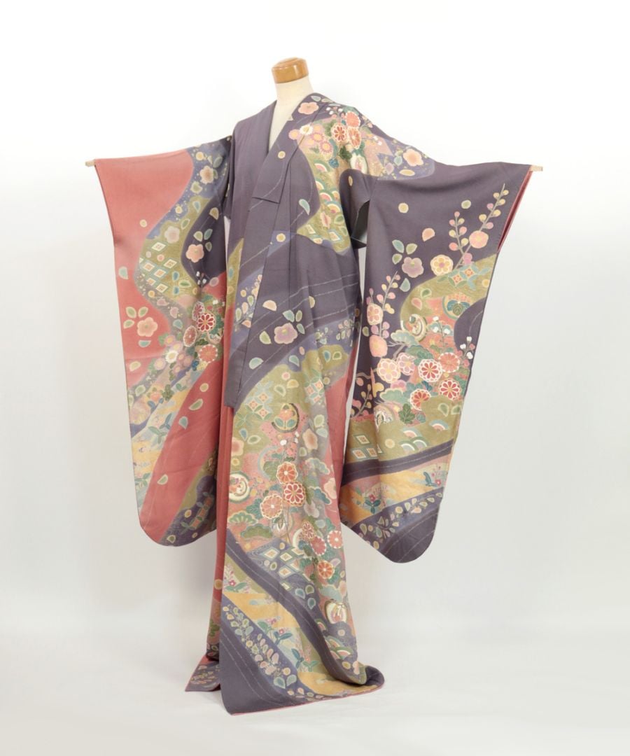 【リユース】振袖：作家物・花文様／K24951