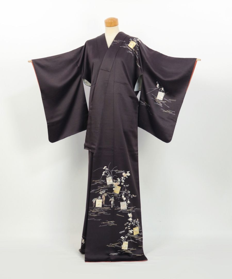 【リユース】付下げ：菊と松葉文様／2504236