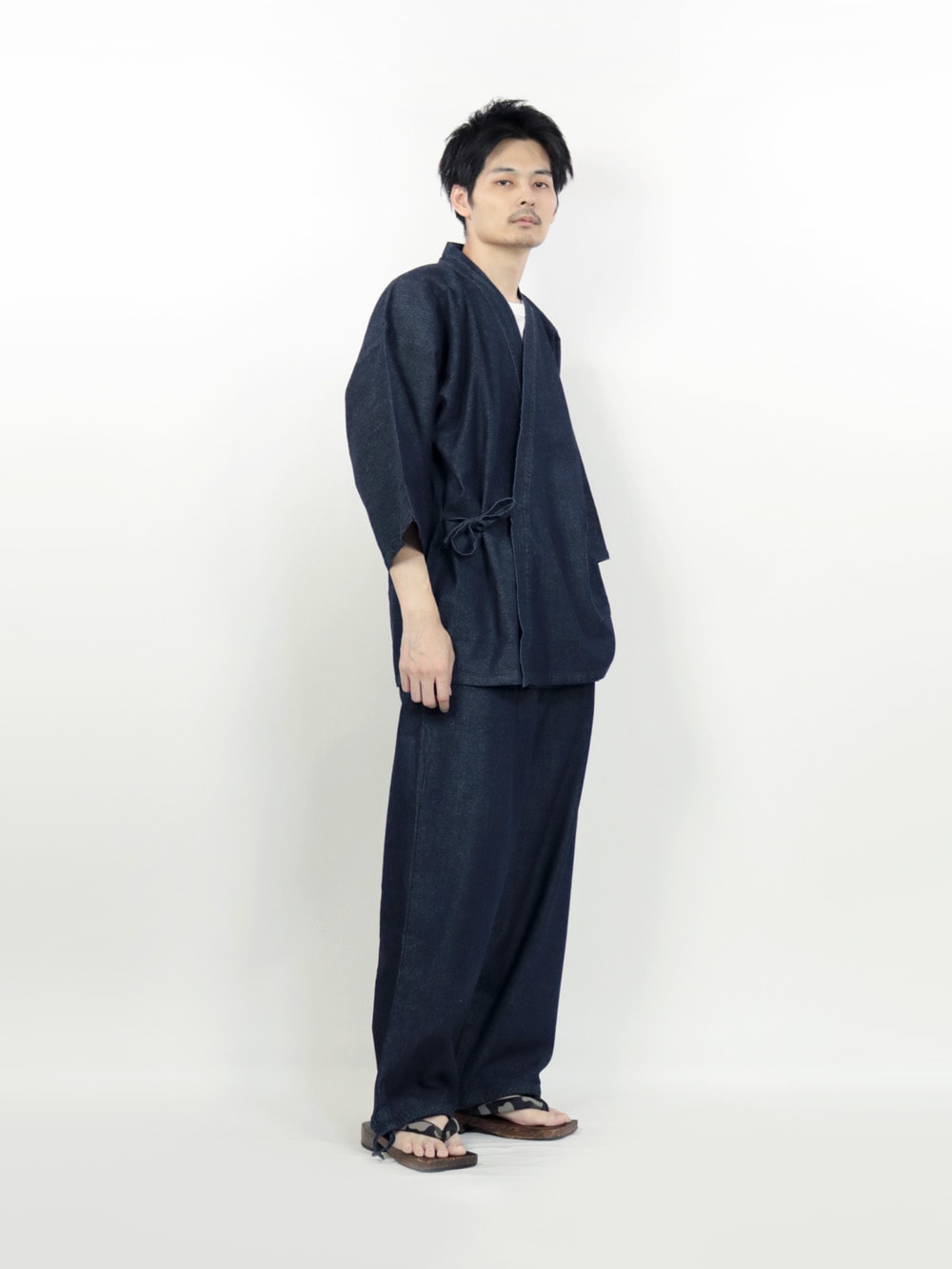 デニム作務衣 綿100％ 8.5オンス ネイビー