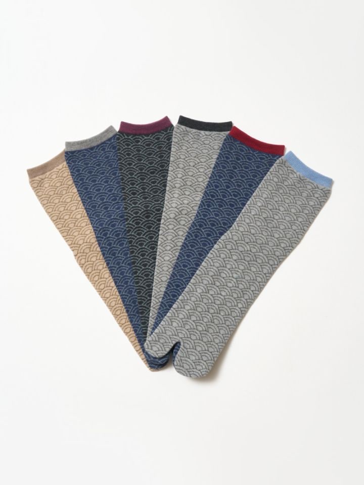 足袋ソックス 青海波柄 日本製