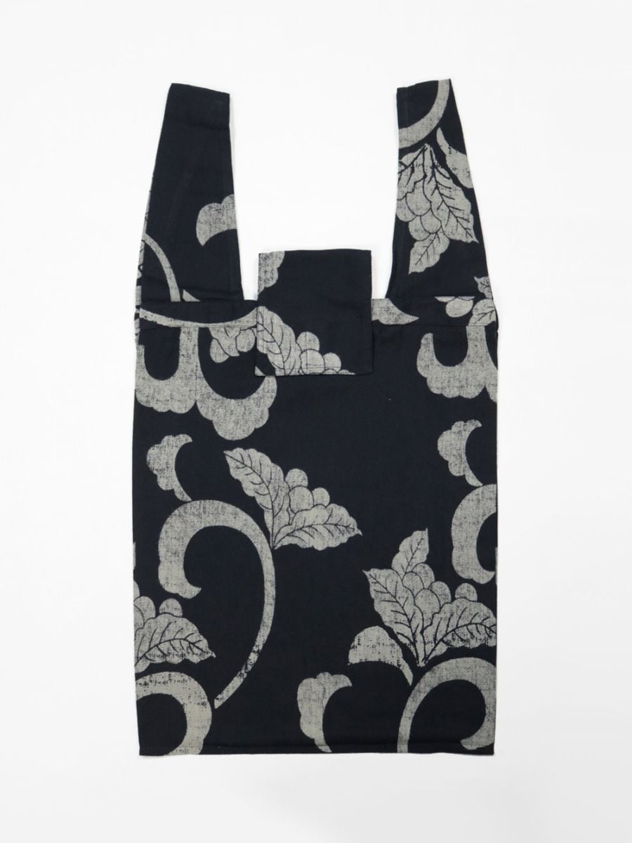 和柄 コットンバッグ マチ付き