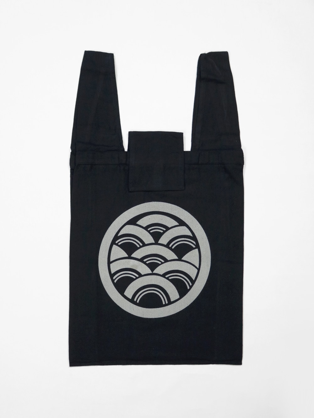 家紋柄 コットンバッグ マチ付き