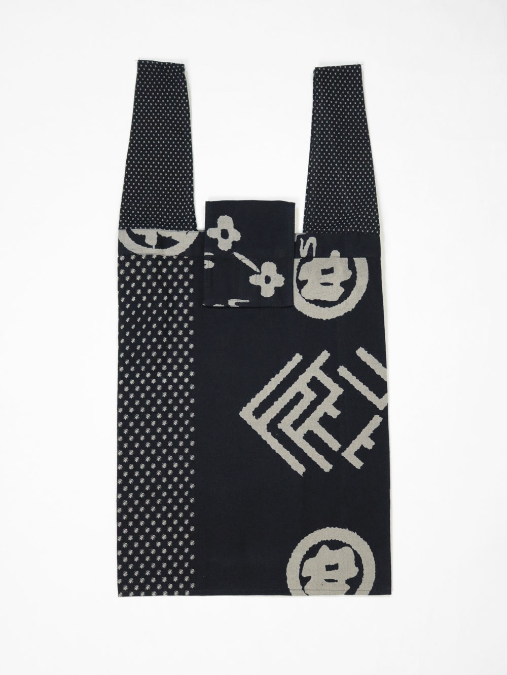 和柄 コットンバッグ マチ付き A