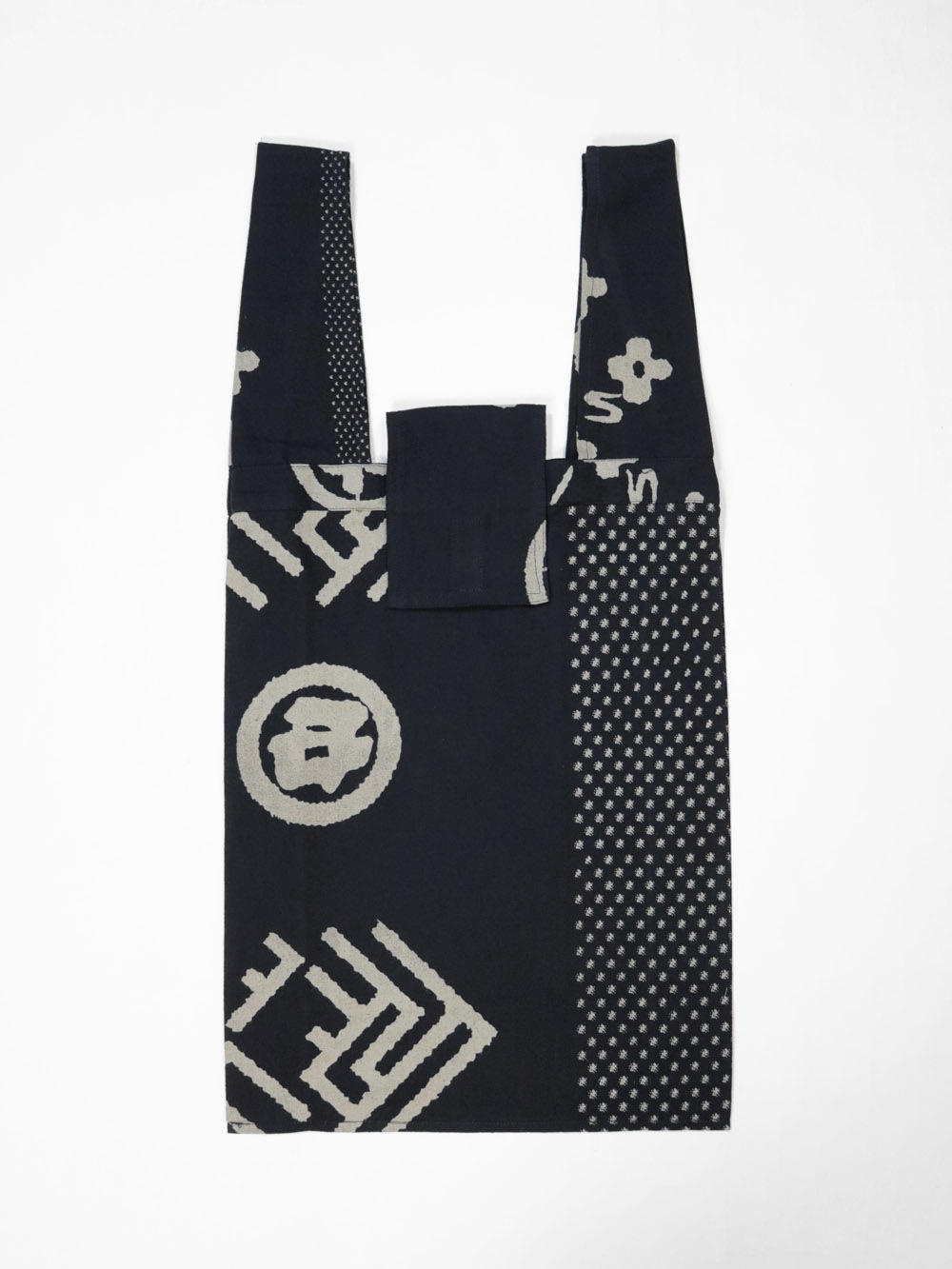 和柄 コットンバッグ マチ付き B