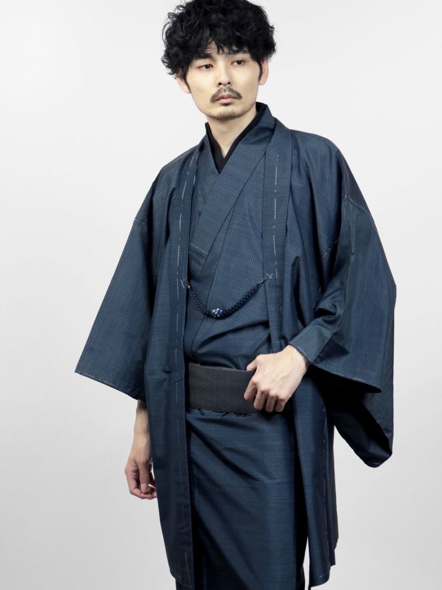 【リユース】男物 本場大島紬 アンサンブル