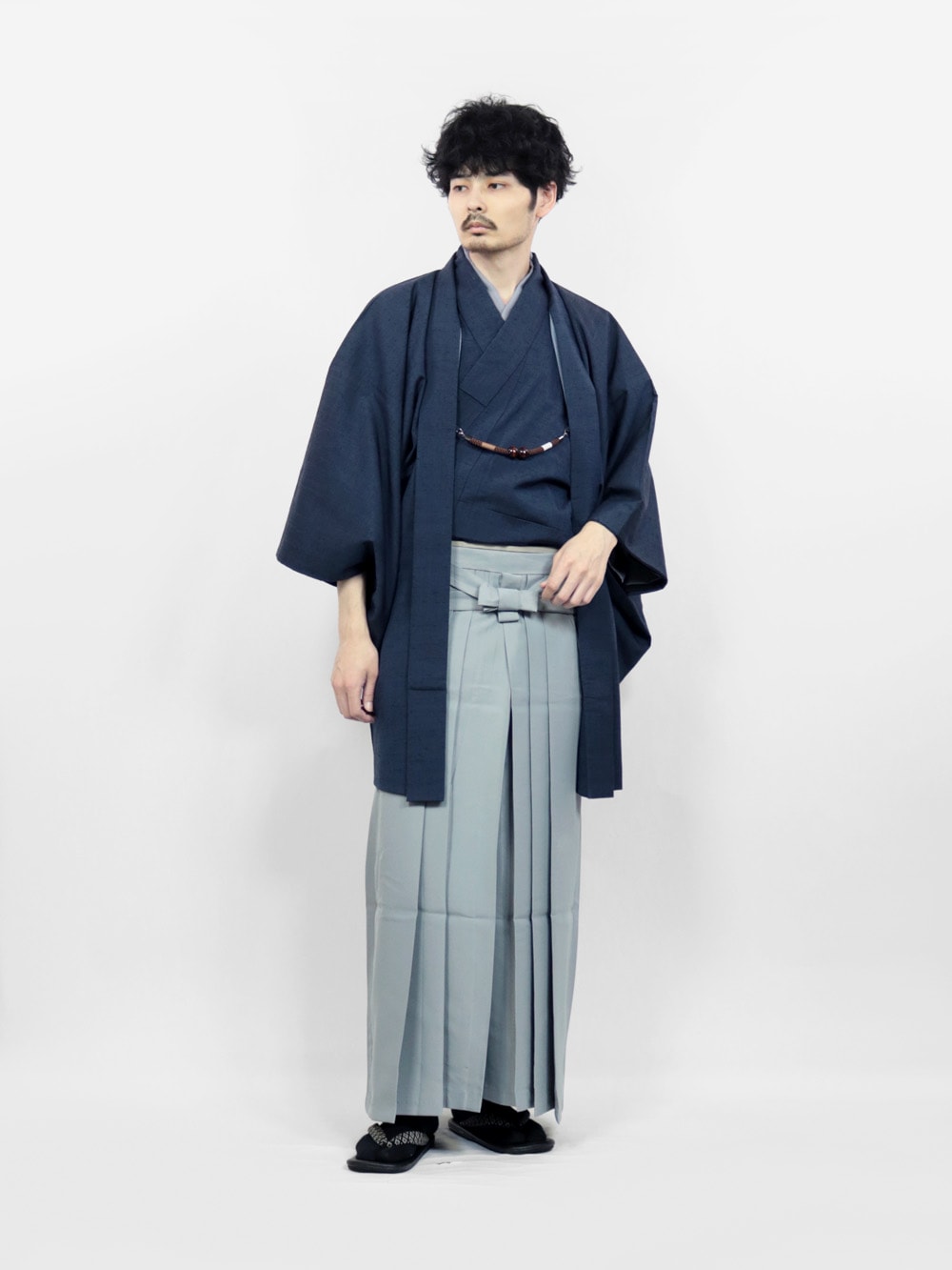 【リユース】真綿紬アンサンブル＆馬乗り袴 着付け6点セット