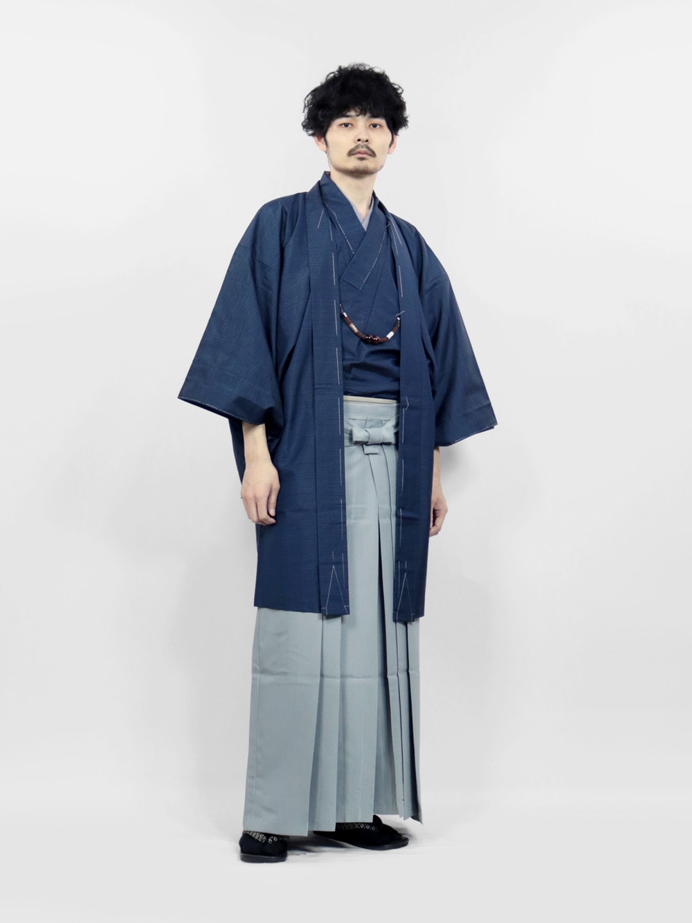 【リユース】本場大島紬アンサンブル＆馬乗り袴 着付け6点セット