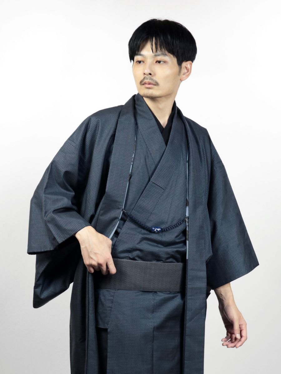 【リユース】男物 本場大島紬 アンサンブル B品