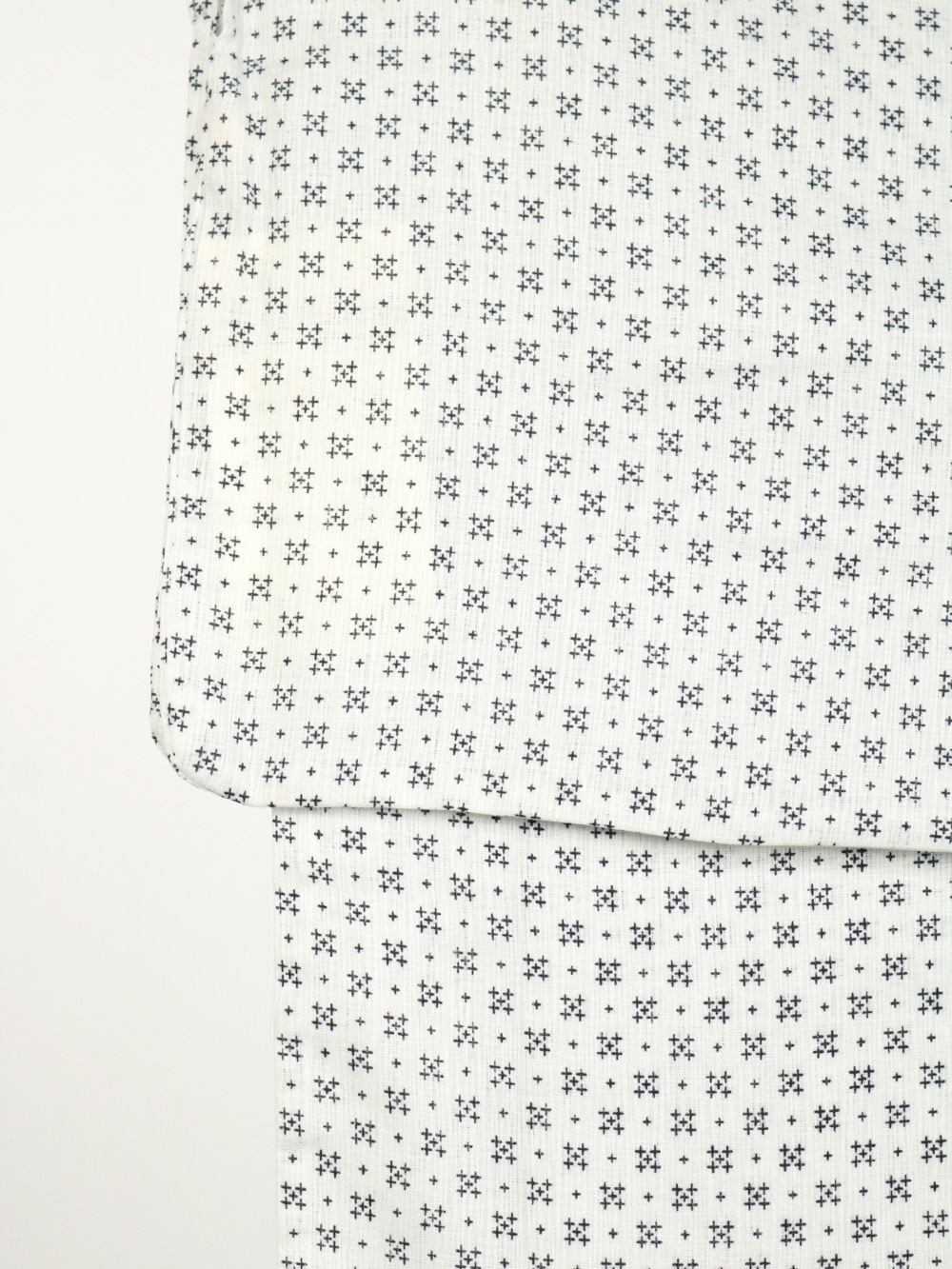 綿麻 メンズ浴衣 白 絣柄 Lサイズ