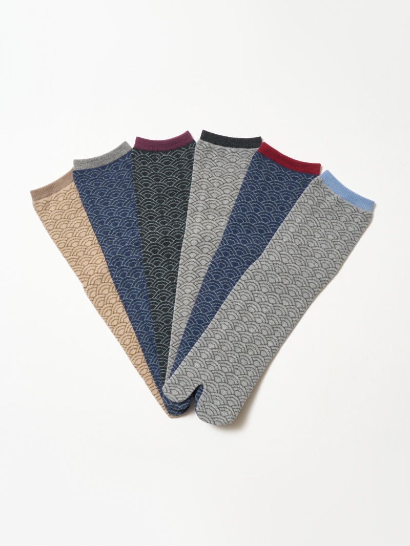 足袋ソックス 青海波柄 日本製