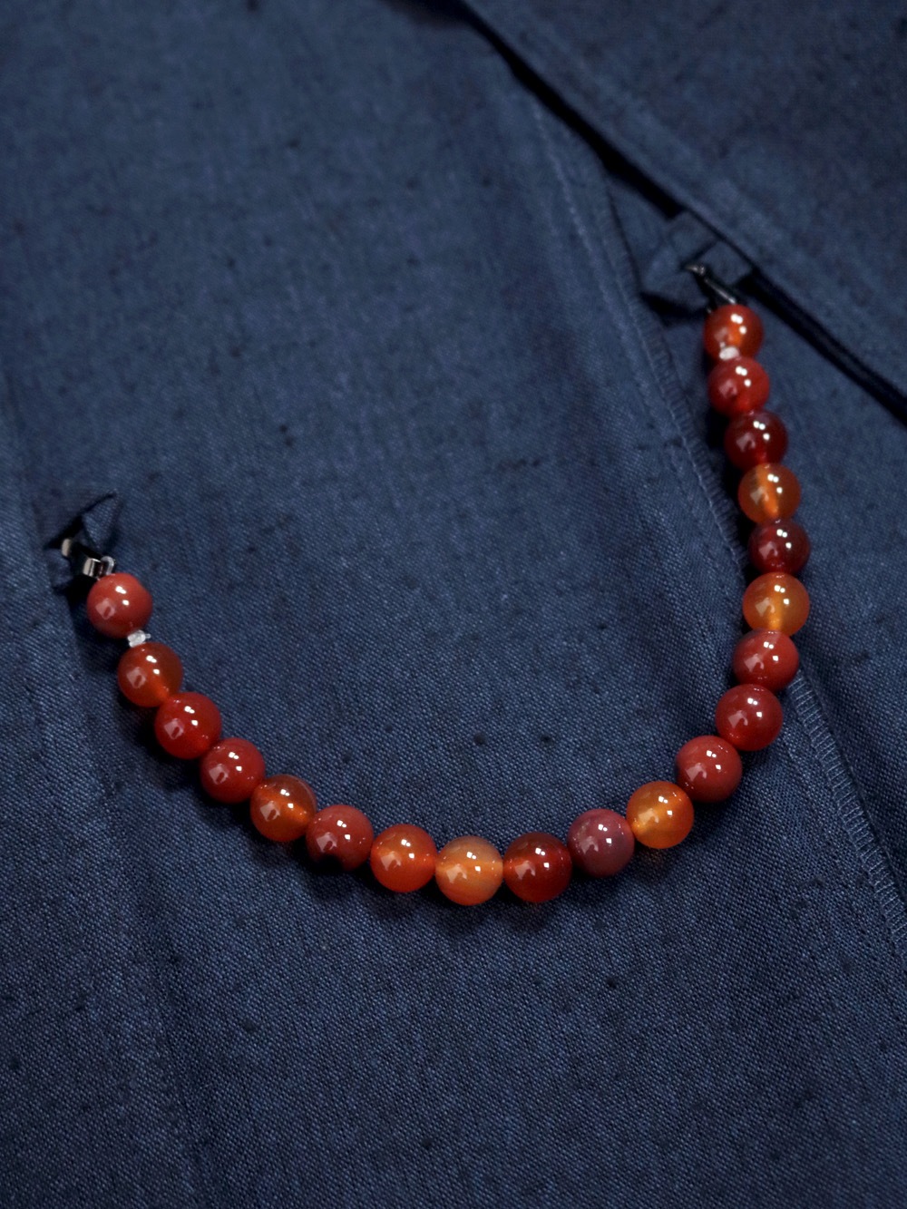 メンズ綿着物 アンサンブル ネイビー