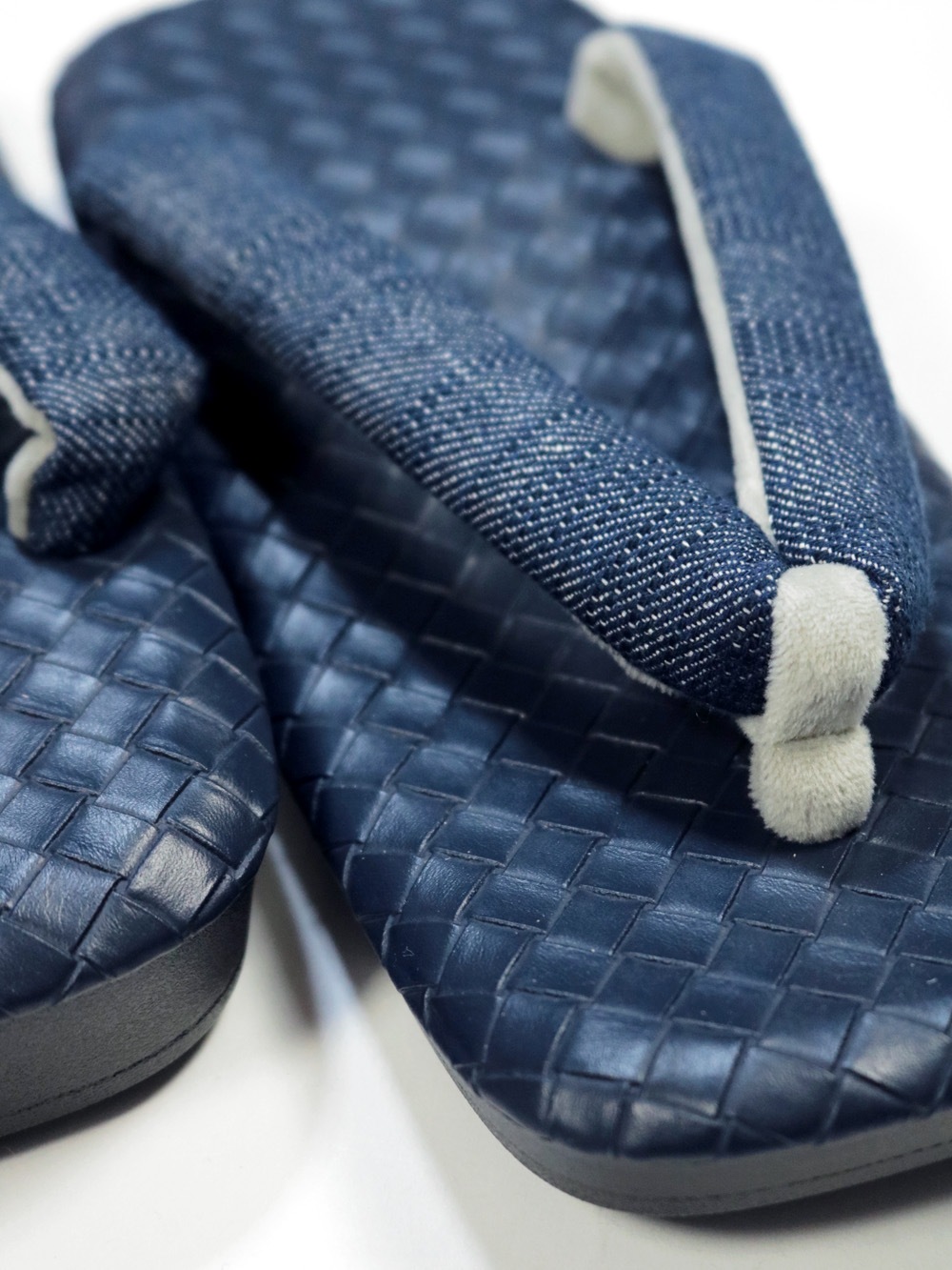 ウレタン底 雪駄 紺 LL