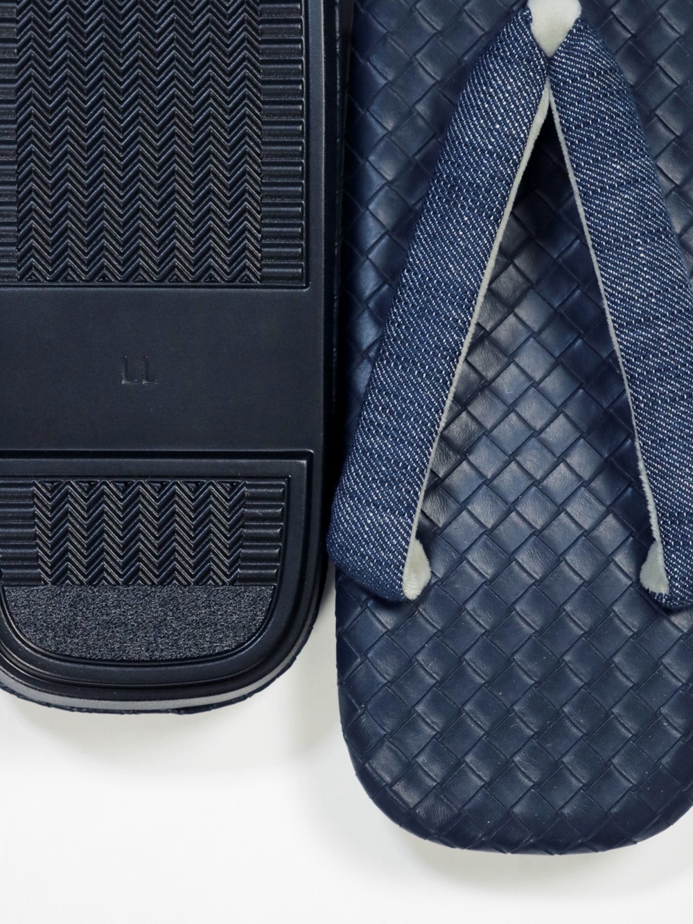 ウレタン底 雪駄 紺 LL