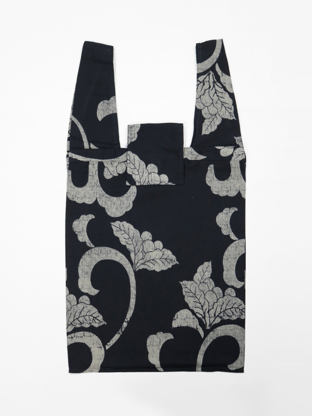 和柄 コットンバッグ マチ付き