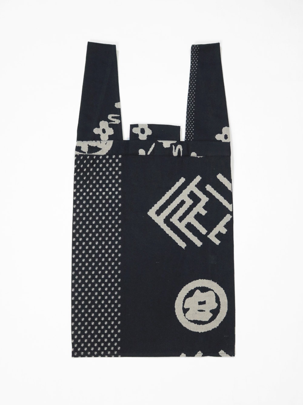 和柄 コットンバッグ マチ付き B