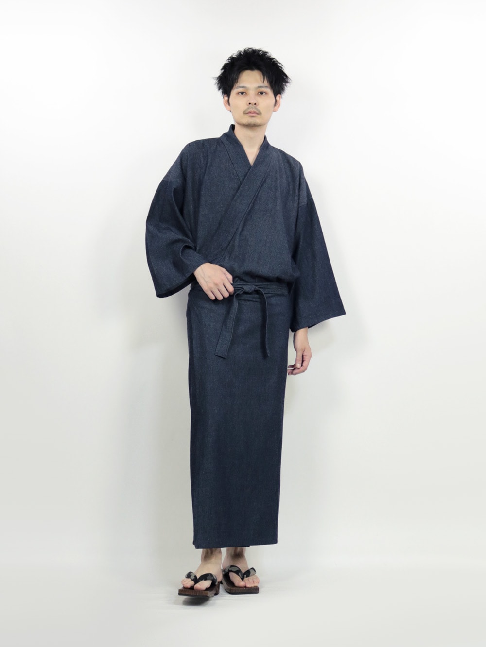 【限定】メンズ二部式着物 デニム