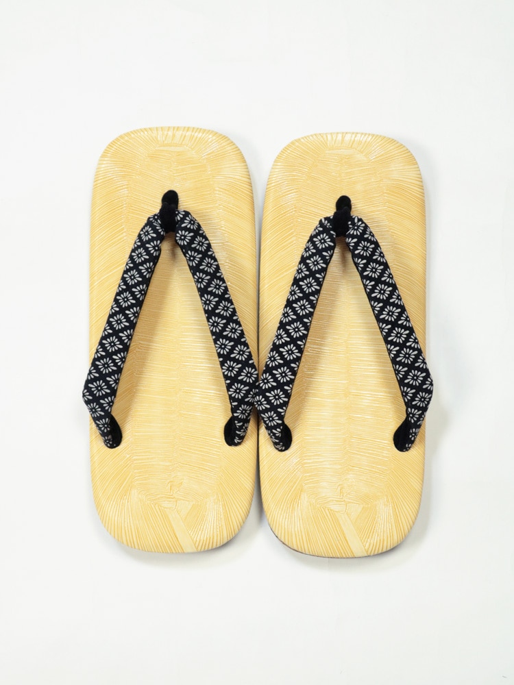 本革底雪駄 印伝調 花菱鼻緒 L