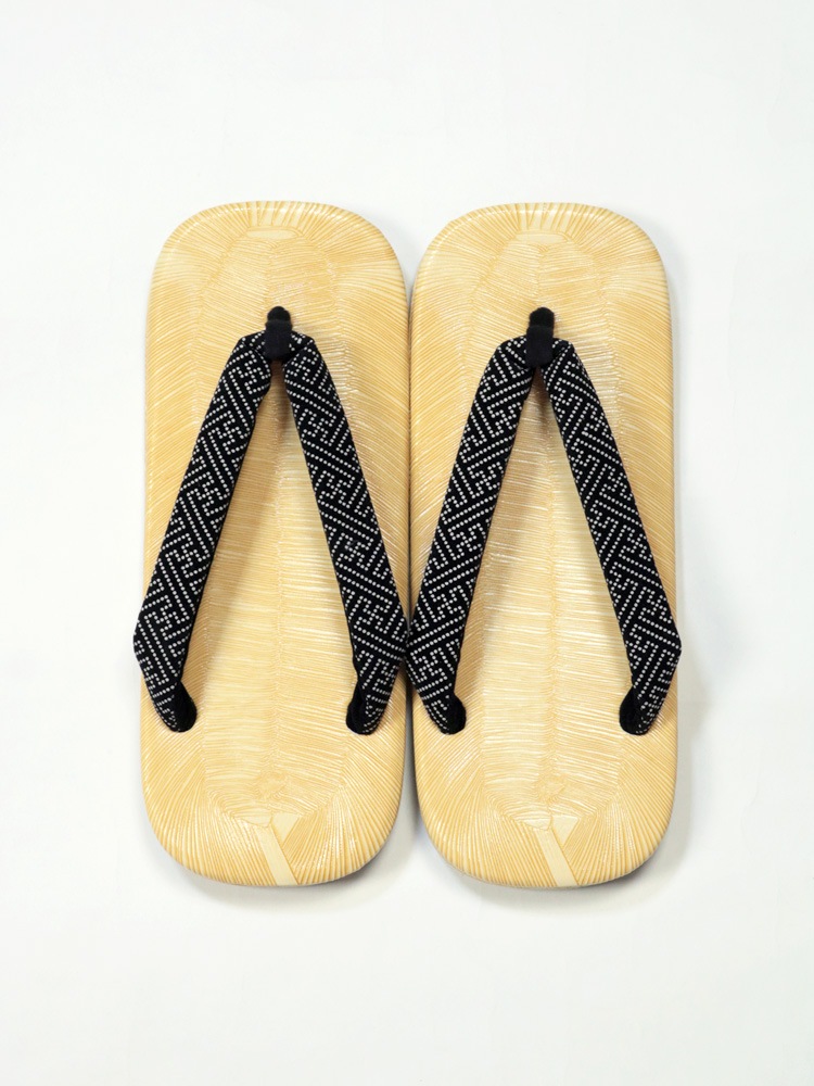 本革底雪駄 印伝調 紗綾型鼻緒 LL