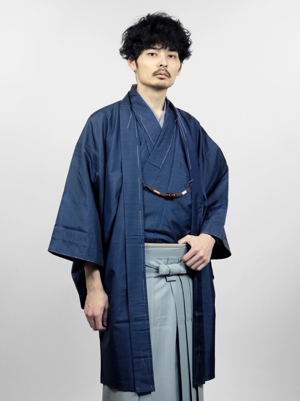 【リユース】本場大島紬アンサンブル＆馬乗り袴 着付け6点セット