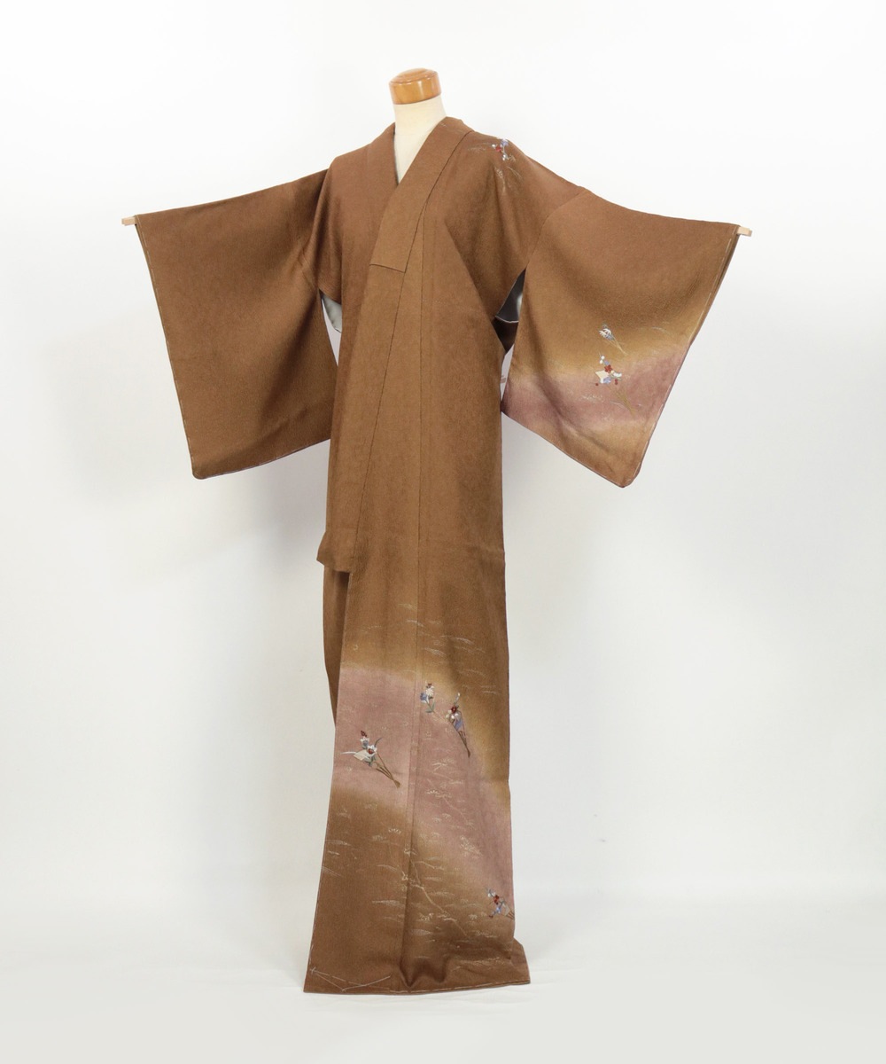 【リユース】訪問着：吹き寄せ・扇子文様／2504072