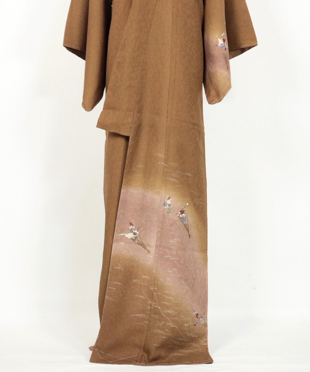 【リユース】訪問着：吹き寄せ・扇子文様／2504072