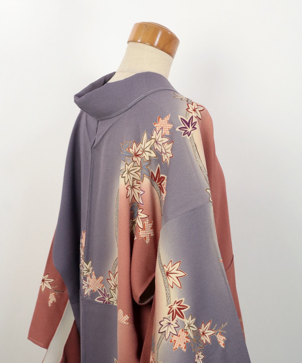 【リユース】訪問着:絞り染めの紅葉模様/2504042