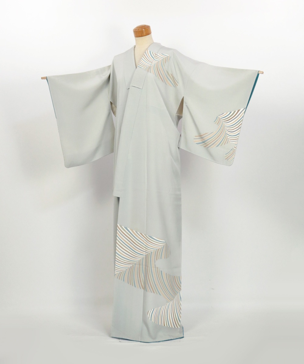 【リユース】訪問着:変り縞模様/2504093