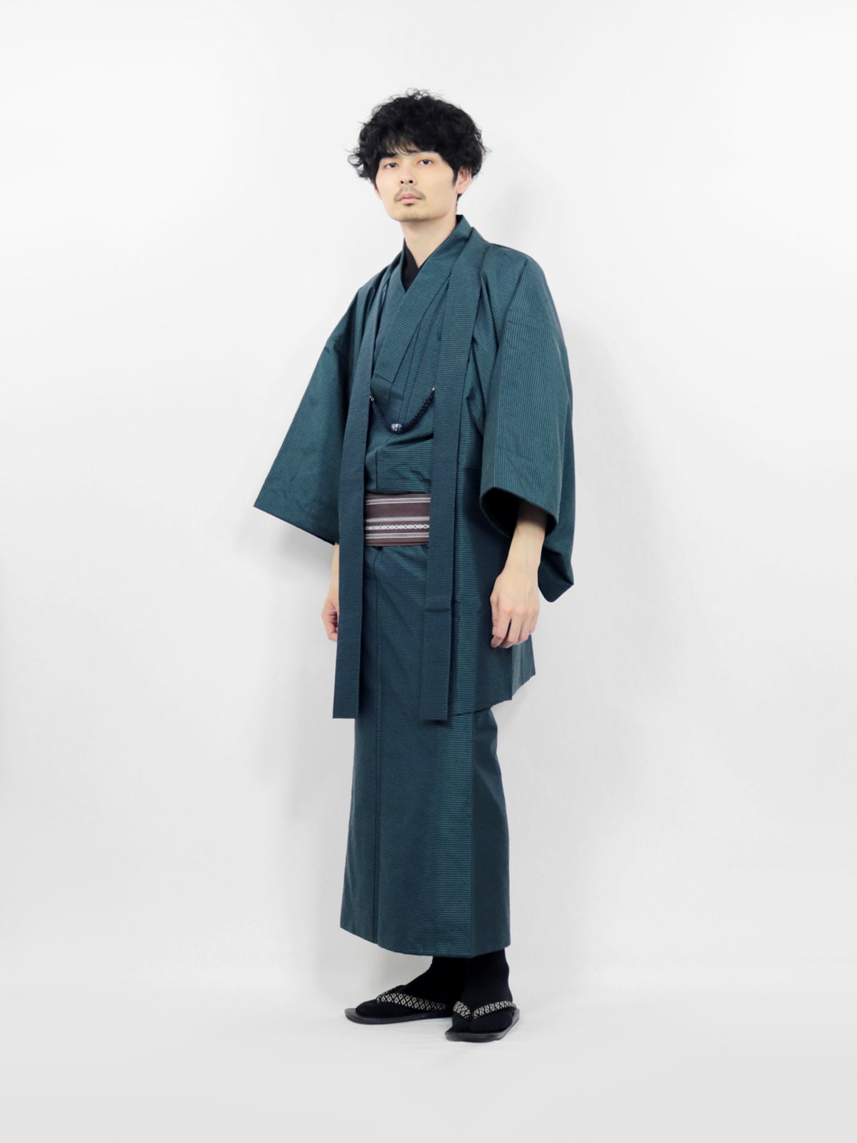 【リユース】男物 本場大島紬 アンサンブル