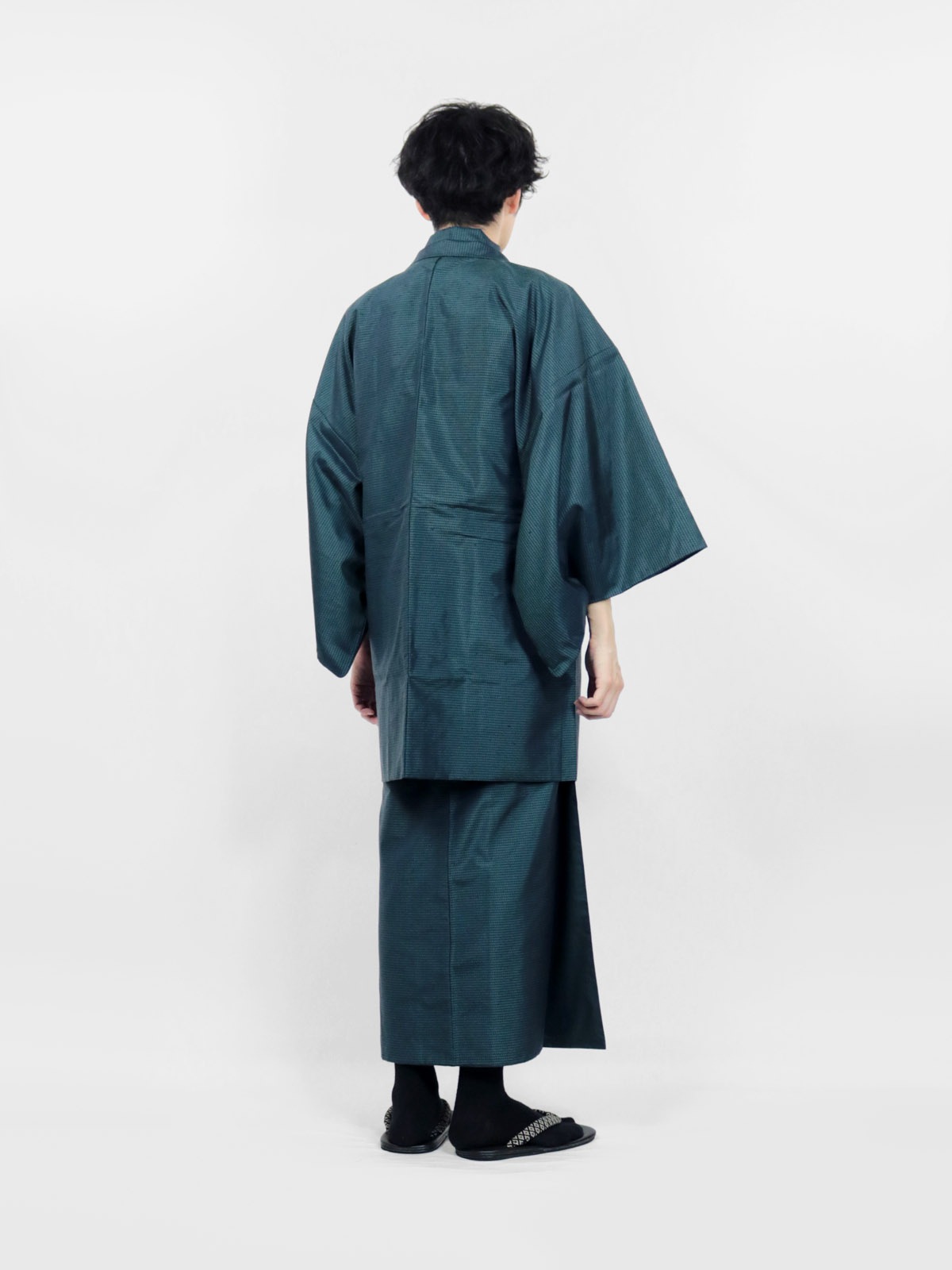 【リユース】男物 本場大島紬 アンサンブル