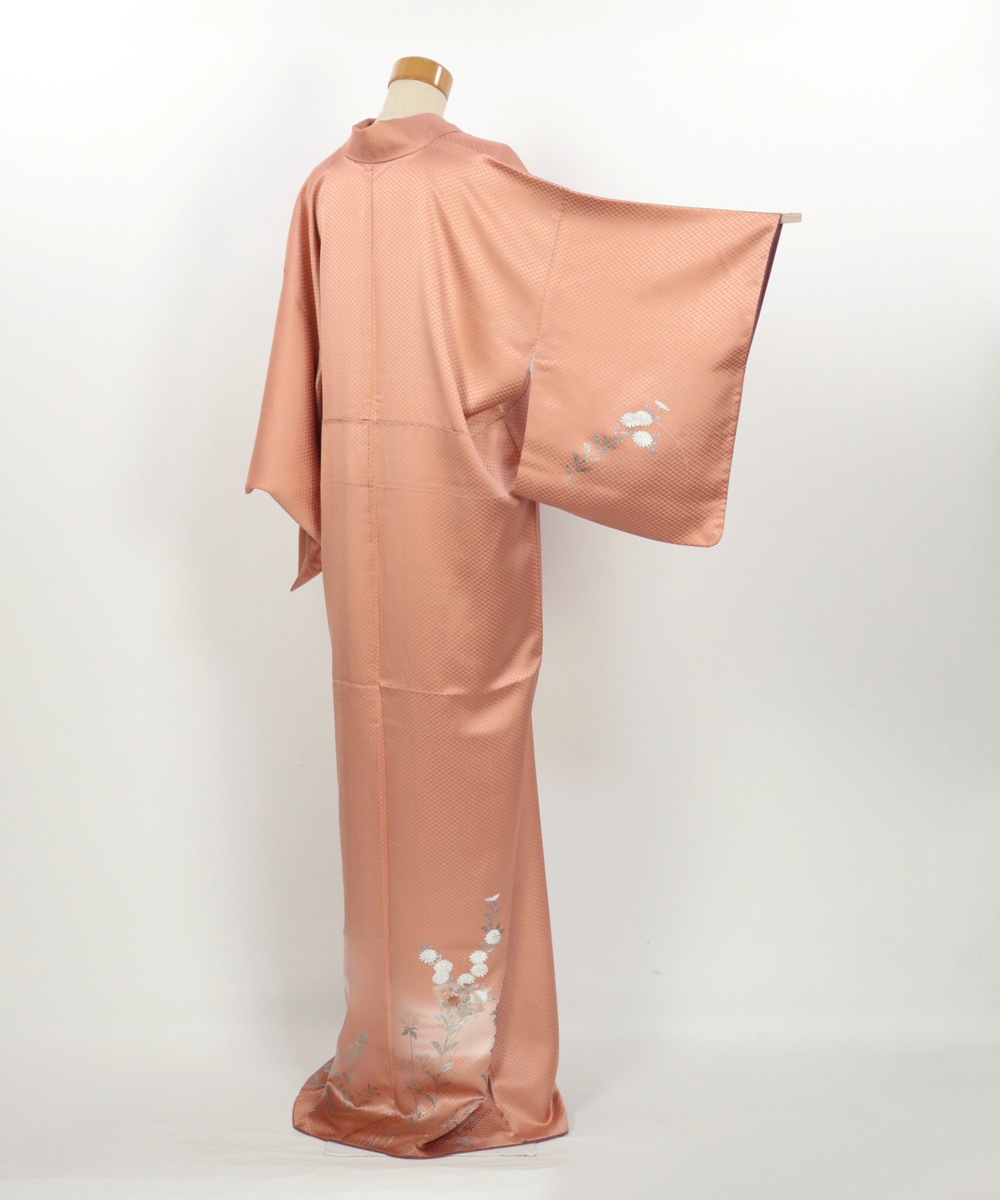 【リユース】訪問着：菊と扇文様／2504102