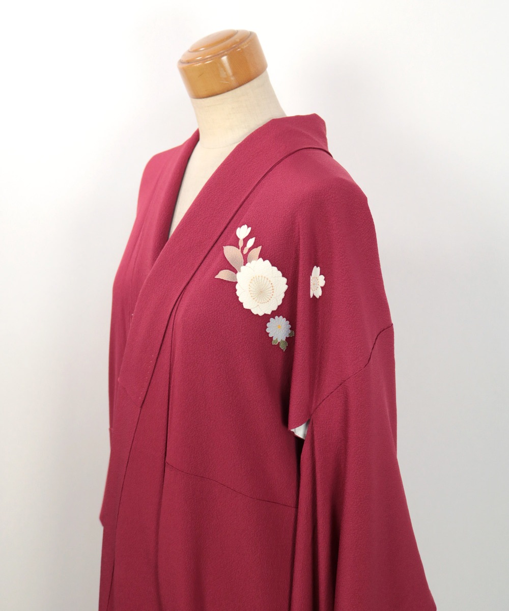 【リユース】振袖：源氏車・草花文様／K241022