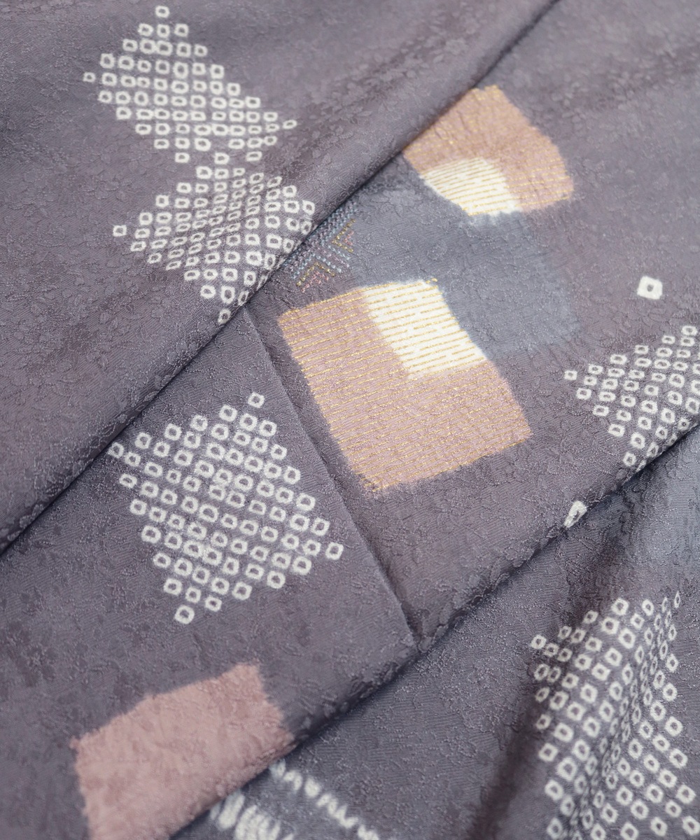 【リユース】付下げ：幾何文様と鹿の子絞り／2504237