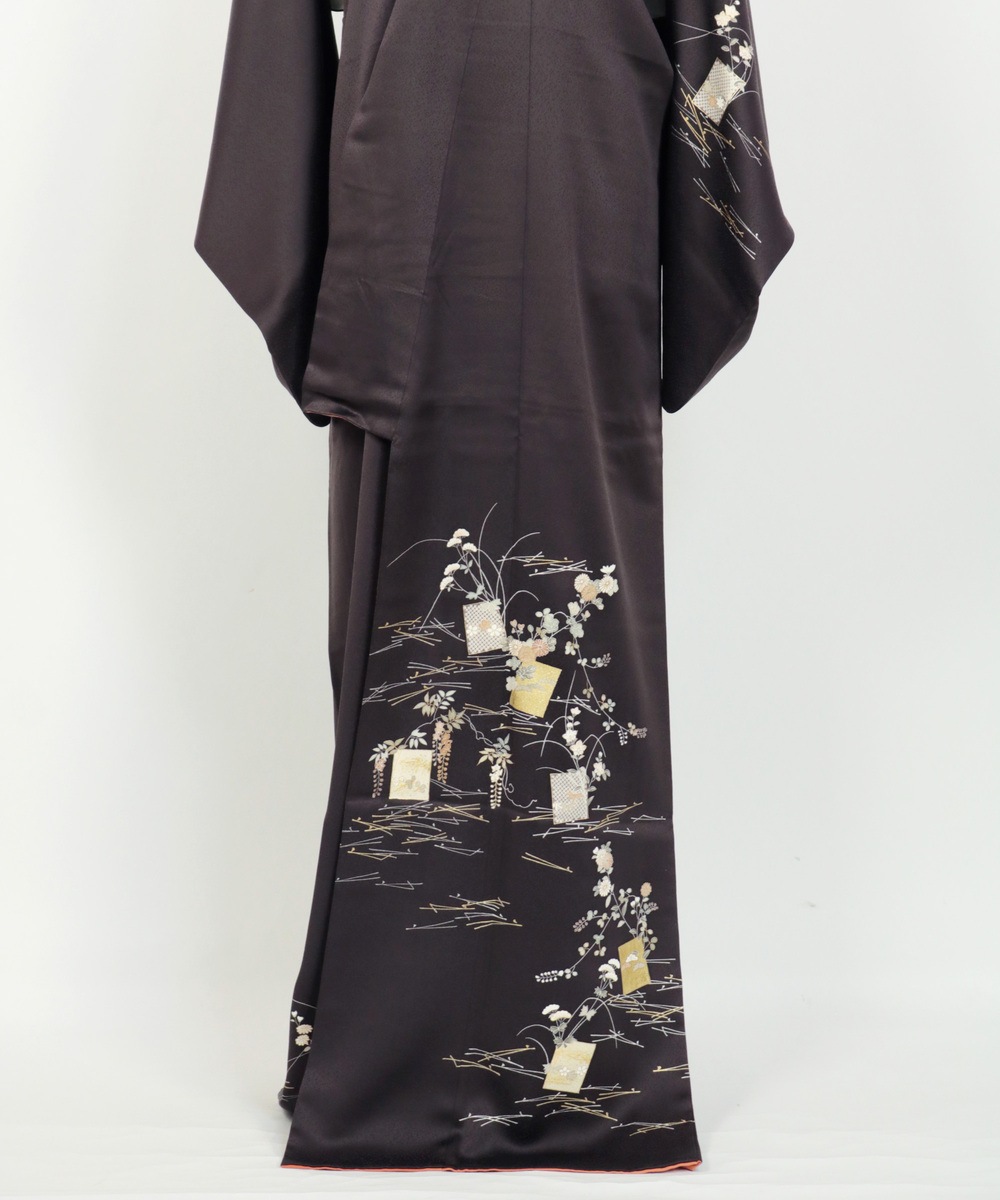 【リユース】付下げ：菊と松葉文様／2504236