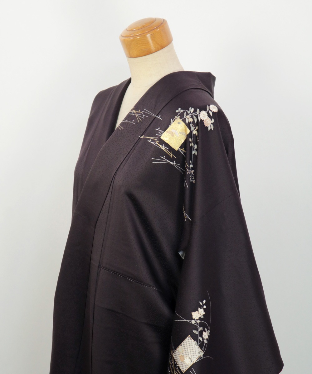 【リユース】付下げ：菊と松葉文様／2504236